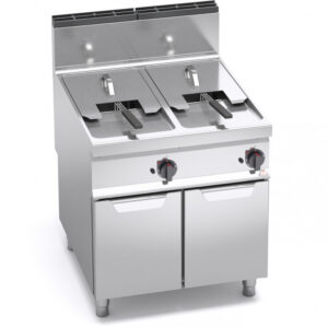 FRIGGITRICE A GAS INDIRETTA SU VANO SERIE 90 - 18+18 LITRI - 28 Kw - Dim. Cm 80x90x90h