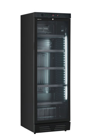 VETRINA VERTICALE FRIGO BIBITE POSITIVA STATICA - EKG 390 VG BLACK - COLORE NERO - TN 390 LITRI - Temp. 0°C/+10°C - Dim. cm L59,5xP65,5xh183