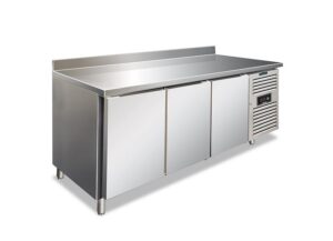 TAVOLO FRIGO REFRIGERATO POSITIVO PASTICCERIA 3 PORTE CON ALZATINA - PXF 3200 TN - Temp. +2°C/+8 °C   Dim. Cm 202x80x96h