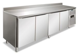 TAVOLO FREEZER CONGELATORE NEGATIVO 4 PORTE CON ALZATINA - SNACK 4200 BTF - Temp. -22°C/-18°C   Dim. Cm 223x60x96h
