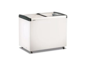 FRIGO E CONGELATORE A POZZETTO STATICO CON PORTA IN VETRO PIATTO SCORREVOLE -  FRC 300 PFF - Temp. +10°C/-18°C - Dim. cm. L103,4xP65,3xh90