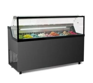 Vetrina orizzontale gelateria statica 9 gusti gelato con riserva - MIRABELLA H9G -20°/-5°C | 165,5×67,7x119h