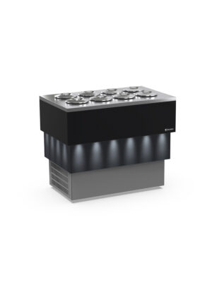 BANCO A POZZETTO – ESPOSITORE GELATO Mod. CARRARA DARK 8 + 8 CARAPINE DA 7,5 L – Temp. -5°C/-20°C Dim. 118×72,4x97,6h