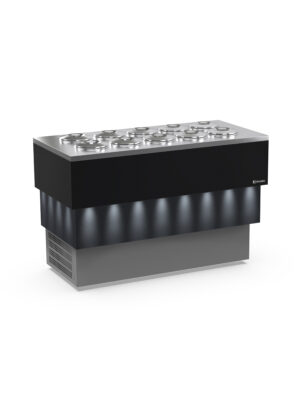 BANCO A POZZETTO – ESPOSITORE GELATO Mod. CARRARA DARK 10 + 10 CARAPINE DA 7,5 L – Temp. -5°C/-20°C Dim. 151×72,4x97,6h