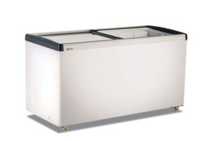 FRIGO E CONGELATORE A POZZETTO STATICO CON PORTA IN VETRO PIATTO SCORREVOLE - FRC 500 PFF - Temp. +10°C/-18°C - Dim. cm. L163,4xP65,3xh90