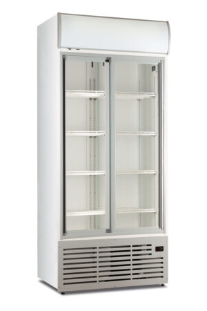 VETRINA VERTICALE FRIGO BIBITE POSITIVA VENTILATA 2 PORTE SCORREVOLI - CL 90 TC SL WHITE  - TN 631 LITRI - Temp. 0°C/+10°C - Dim. cm. L88xP71,2xh200,1
