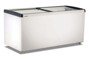 FRIGO E CONGELATORE A POZZETTO STATICO CON PORTA IN VETRO PIATTO SCORREVOLE - FRC 600 PFF - Temp. +10°C/-18°C - Dim. cm. L182,4xP72xh90