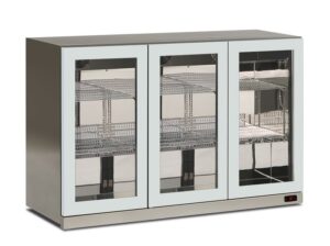 PENSILE FRIGO BIBITE REFRIGERATO  VENTILATO 3 ANTE - COLD WALL 300 INOX - Temp.  -2°C/+10°C - Dim. cm. L135xP56,5xh85,2