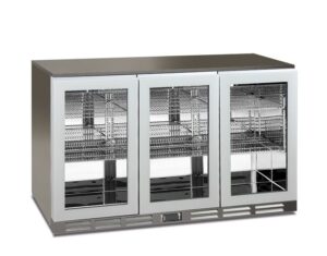 FRIGO BIBITE SOTTO BANCO STATICO 3 ANTE – COLD BAR 300 INOX  – Temperatura -2°C/+10°C – Dim. cm. L135xP52,6xh83,5