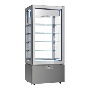 VETRINA VERTICALE PASTICCERIA PRALINERIA PER CIOCCOLATO 4 LATI VETRO – Temp. +14°C/+16°C Dim. 80,5×64,5×184 cm