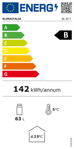 Pozzetto frigo positivo statico per bevande con porta in vetro – Klimaitalia BL 65 F | 62/65 L | 0/+10 °C | Ø 44,5 × H 96,5 cm