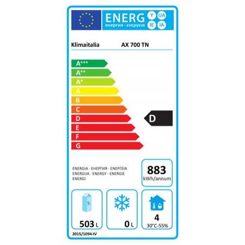 Armadio frigo positivo ventilato – Klimaitalia AXF 700 TN – 1 porta – 685 L – -2/+8 °C – 74 × 83 × 201 cm