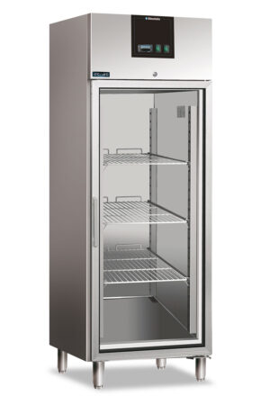 ARMADIO FRIGO POSITIVO VENTILATO IN ACCIAIO INOX CON PORTA IN VETRO -  AXF 700 TNG  – TN 700 LITRI – Temp. +2°/+8°C Dim. 74x83x201h Cm