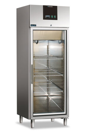 ARMADIO FREEZER CONGELATORE NEGATIVO VENTILATO IN ACCIAIO INOX CON PORTA IN VETRO - AXF 700 BTG –  700 LITRI – Temp. -22°/-18°C Dim. 68x84,5x200h Cm