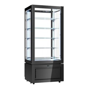 VETRINA VERTICALE PASTICCERIA VENTILATA POSITIVA 4 LATI VETRO – Temp. +2°C/+10°C Dim. 80,5×64,5×184 cm