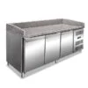Banco pizza refrigerato positivo ventilato 3 porte – PZ 3600 TN – Temp. +2°C/+8°C – Piano in granito – Dim. cm L202xP80xH100