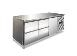 TAVOLO FRIGO REFRIGERATO POSITIVO 1 PORTA + 4 CASSETTI (4x1/2) - CXF 3140 TN - Temp. -2°C /+8°C   Dim. Cm 179,5x70x86h