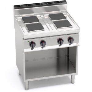CUCINA ELETTRICA 4 PIASTRE QUADRE SU VANO SERIE 70 - Dim. 80x71,4x90h - 10,4 Kw totali