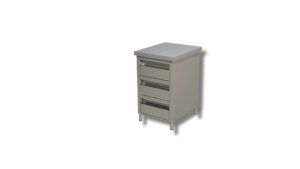 CASSETTIERA IN ACCIAIO INOX 430 - 3 CASSETTI