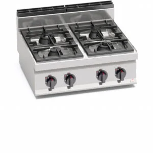Cucina a gas 4 fuochi da banco | Berto’s G7F4B | L800xP714xH290 mm | 21 kW
