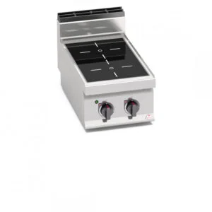 Cucina elettrica a infrarossi 2 zone da banco | Berto’s E7P2B/VTR | L400xP714xH290 mm | 6,4 kW