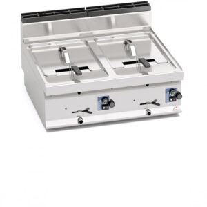 FRIGGITRICE DA BANCO A GAS 10+10 L TOP - SERIE 70 - Dim. 80x71,4x29h - 13,8 Kw