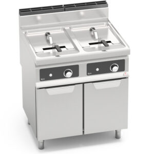 FRIGGITRICE A GAS SU VANO 18+18 L - BRUCIATORI FUORI VASCA (COMANDI BFLEX) - Dim. 80x71,4x90h
