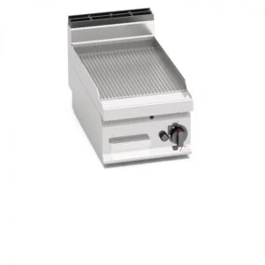 Fry top a gas con piastra rigata da banco | Berto’s G7FR4B | L400xP714xH290 mm | 6,9 kW