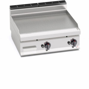 FRY TOP DA BANCO RIGATO A GAS - SERIE 70 - Dim. 80x71,4x29h - 13,8 Kw