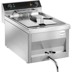 Friggitrice Elettrica da Banco Mec - Mod. FT12VB- Capacità Olio 12 lt - Con Rubinetto di Scarico - Trifase