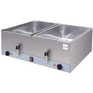Bagnomaria Da Banco Mec - Mod. BM2V - 2 Vasche Con Rubinetto -  Dim. cm L70xP60xh23 - Monofase
