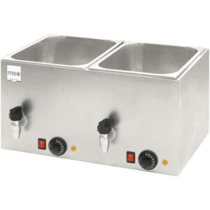 Scalda Wurstel Mec - Mod. HD200 - 2 Vasche Con Rubinetto - Dim. cm L56xP35xh29 - Monofase