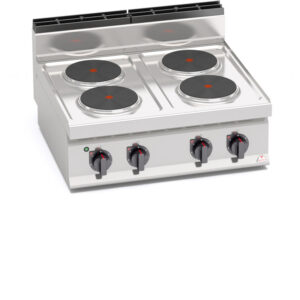 CUCINA ELETTRICA 4 PIASTRE TONDE DA BANCO SERIE 70 - Dim. 80x71,4x29h - 10,4 Kw totali