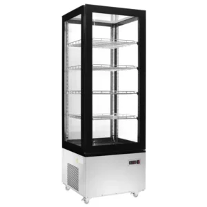 VETRINA FRIGO VERTICALE POSITIVA VENTILATA PASTICCERIA 4 LATI VETRO - MOD. AK400ETQ - Temp.+0°C/+12°C – Dim. cm. L65,2xP65,2xh187,3