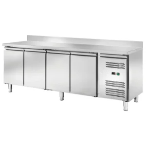 Tavolo Refrigerato Ventilato GN1/1 4 porte con alzatina - AK4204BT - Temp. -18C°/-22C° - Dim. cm 223x70x95