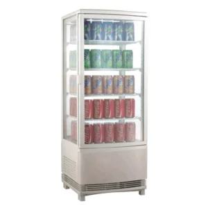 Vetrina Frigo Bibite Positivo Ventilato 4 Lati Vetro - AK98EB2 - TN 98 LITRI - Temp. 0 °C/+12 °C - Dim. cm L42,9xP42,5xh108