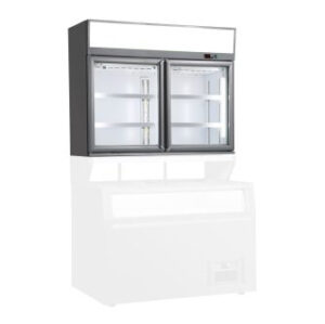 VETRINA PENSILE FREEZER CONGELATORE VENTILATO NEGATIVO 2 PORTE - MOD. ALASKA TOP 145 - Temp. -22°C /-18°C - Dim. cm. L145xP59xh102,2