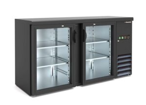 FRIGO RETROBANCO POSITIVO VENTILATO 2 PORTE VETRO - BB 200 GD - Temp. 0°C/+10°C - Dim. cm. L146,2xP53,5xh86