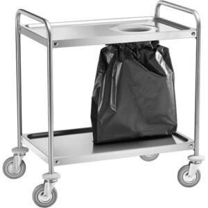 Carrello Portarifiuti in Acciaio Inox 1 Foro  ø 2,5 cm 90x60x94