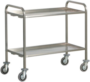 Carrello di servizio inox per trasporto pesante - Dim. piano di lavoro cm 80x60