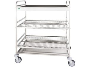 Carrello Inox Scolapiatti/Bicchieri  2 Piani CA1400 cm 110x62x134h
