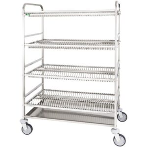 Carrello Inox Scolapiatti/Bicchieri  4 Piani CA1401  cm 110x62x160h