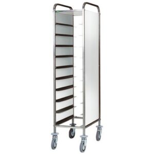 CARRELLO PORTAVASSOI CON PANNELLO BIANCO CA1450PI 10 VASSOI