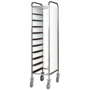 CARRELLO PORTAVASSOI CON PANNELLO BIANCO CA1450P 10 VASSOI