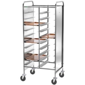 CARRELLO INOX PORTAVASSOI RINFORZATO  CA1461RPI  PANNELLO INOX - 20 VASSOI