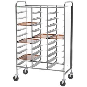 CARRELLO INOX PORTAVASSOI RINFORZATO  CA1471RP PANNELLO BIANCO  30 VASSOI