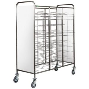 CARRELLO INOX PORTAVASSOI FILO  CA1475P  PANNELLO BIANCO  30 VASSOI
