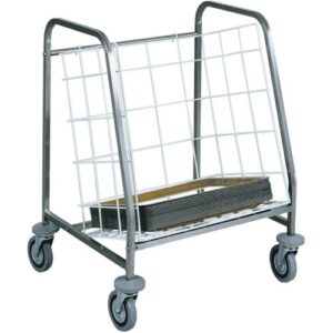 Carrello Inox Portapiatti per Trasporto e Ritiro  CA631 cm 75x65x92h