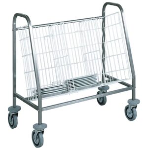 Carrello Inox Portapiatti per Trasporto e Ritiro CA656  cm 88x50x92h