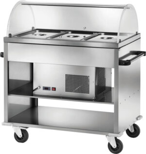 Carrello refrigerato in acciaio inox - Temp. -5°C/+5°C - Refrigerazione statica - Dim. cm 124x72x94h